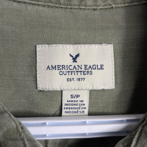 American Eagle Outfitters Olive Green Men's Shirt - Picture 4 of 9
